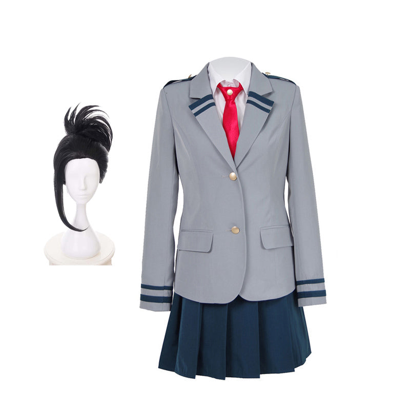 Momo Yaoyorozu School Uniform Costumes with Wigs Halloween Cosplay Outfit