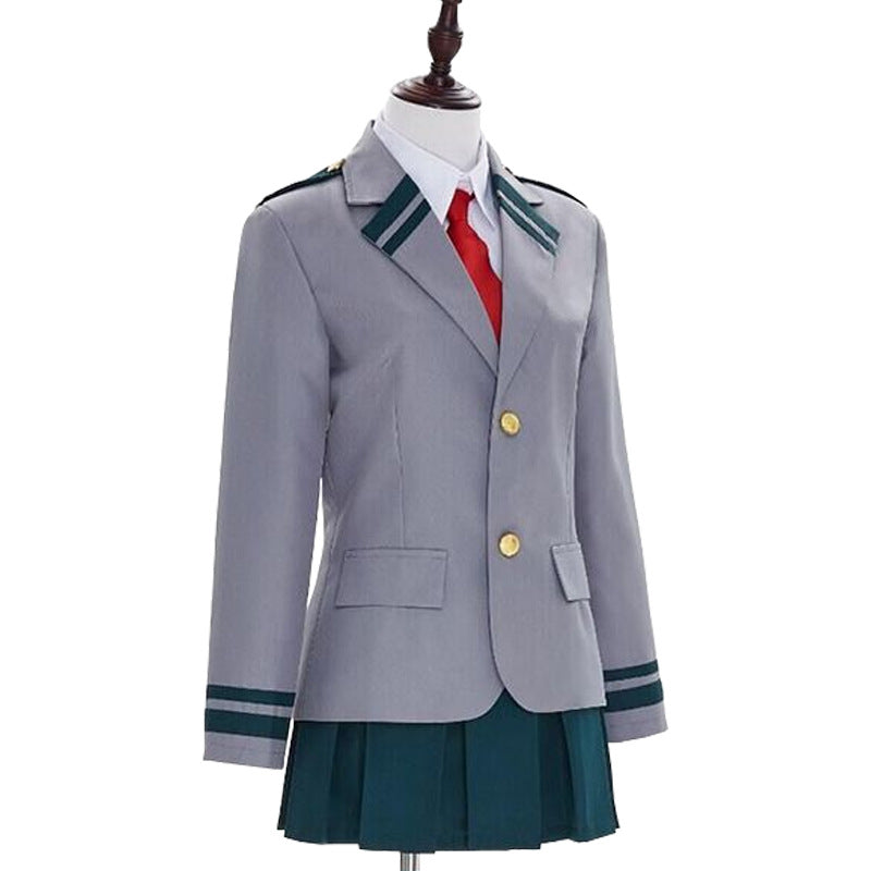 Momo Yaoyorozu School Uniform Costumes with Wigs Halloween Cosplay Outfit