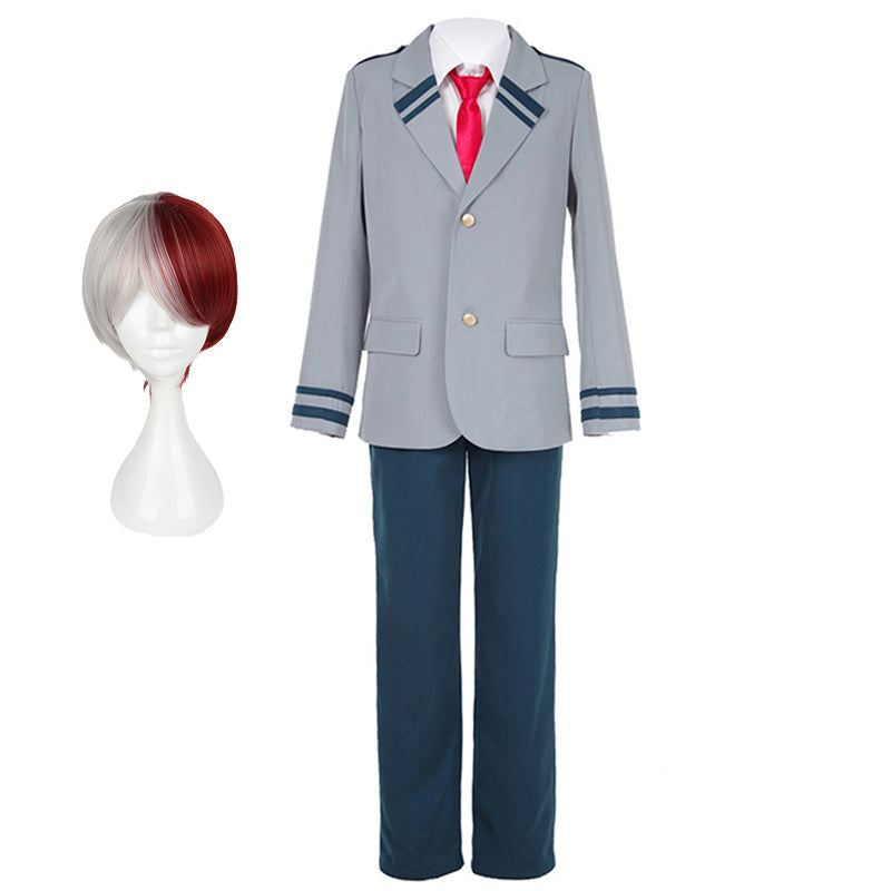 Shoto Todoroki School Uniform Costume+Wigs Halloween Cosplay Costumes Outfit