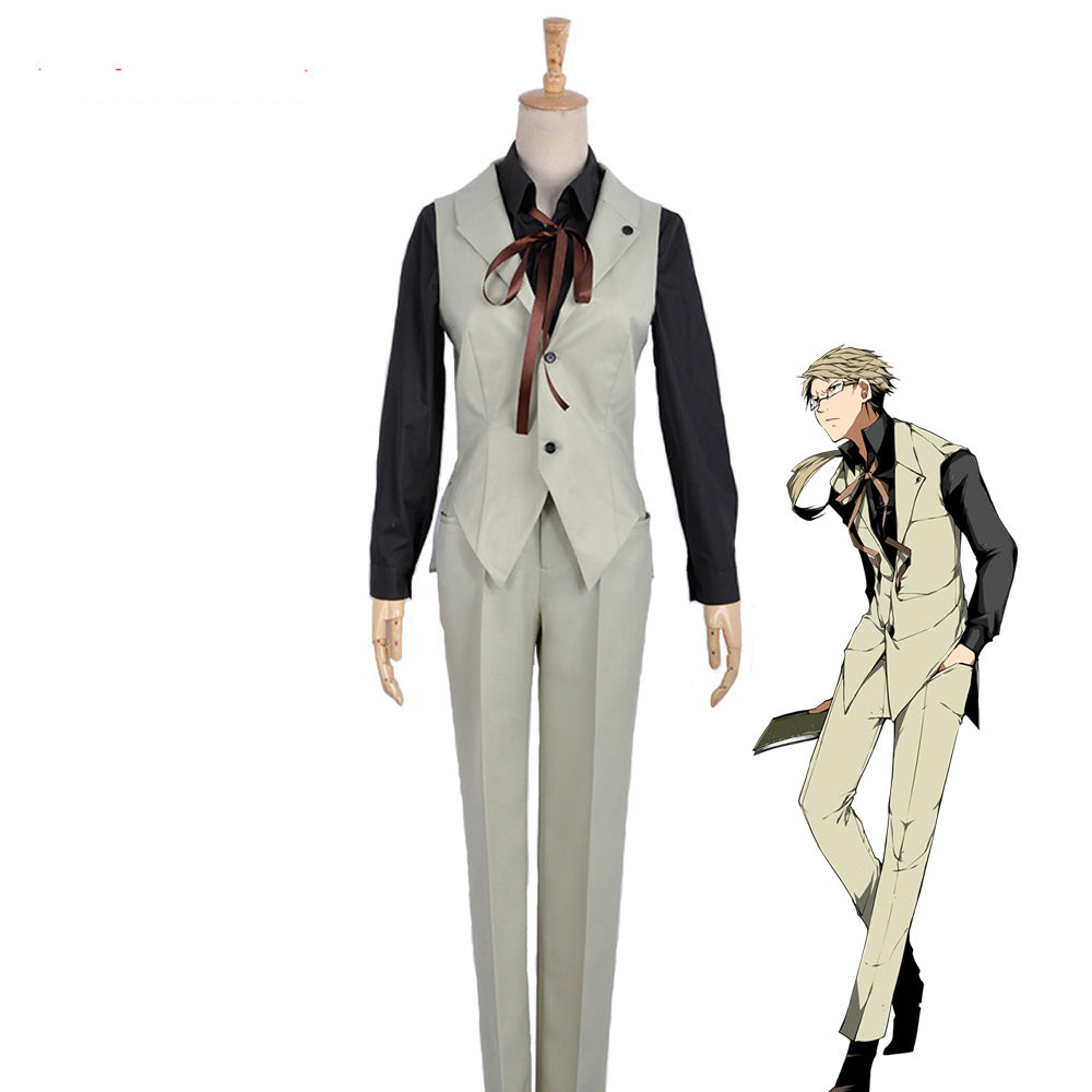 Anime Bungou Stray Dogs Doppo Kunikida Cosplay Costume Halloween Cosplay Outfit