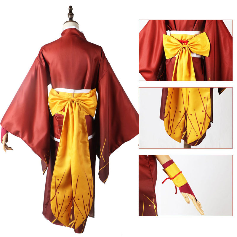 Anime Bungou Stray Dogs Izumi Kyouka Red Kimono Cosplay Costume