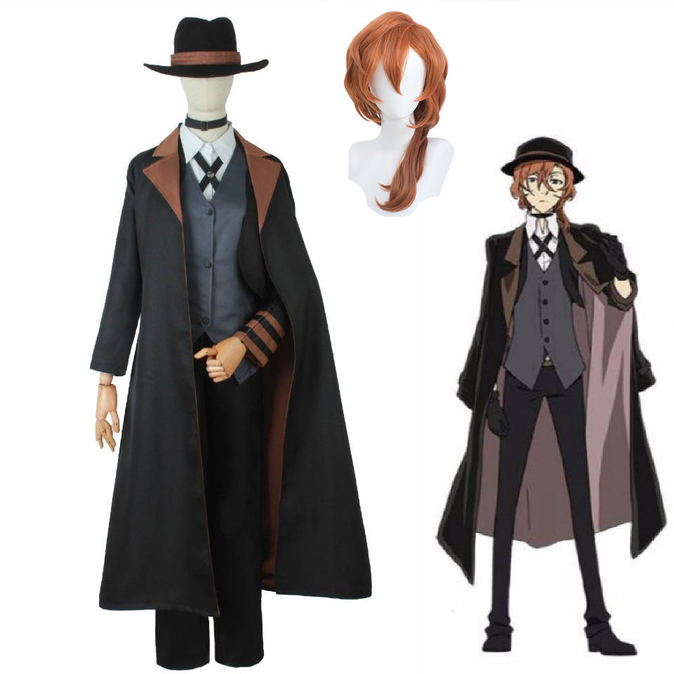 Anime Bungou Stray Dogs Nakahara Chuuya Cosplay Costume With Wigs Full Set Costume