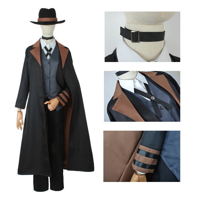 Anime Bungou Stray Dogs Nakahara Chuuya Costume With Hat Full Set Halloween Carnival Costume Outfit
