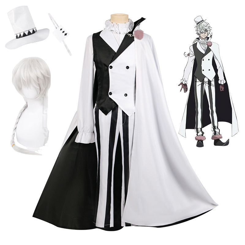 Anime Bungou Stray Dogs Nikolai Gogol Costume+Wigs Full Set Halloween Carnival Costume Outfit