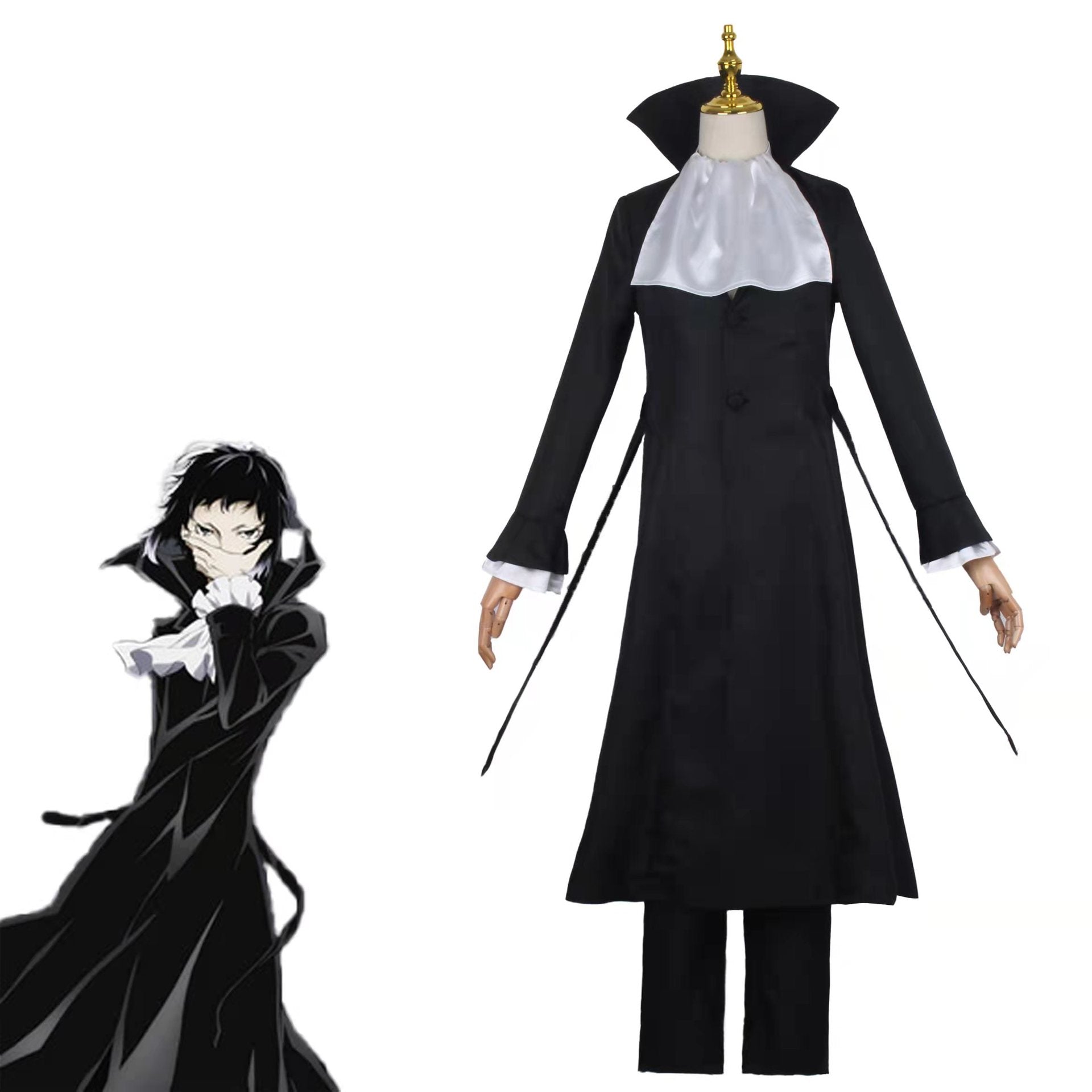 Anime Bungou Stray Dogs Ryunosuke Akutagawa Cosplay Costume Full Set