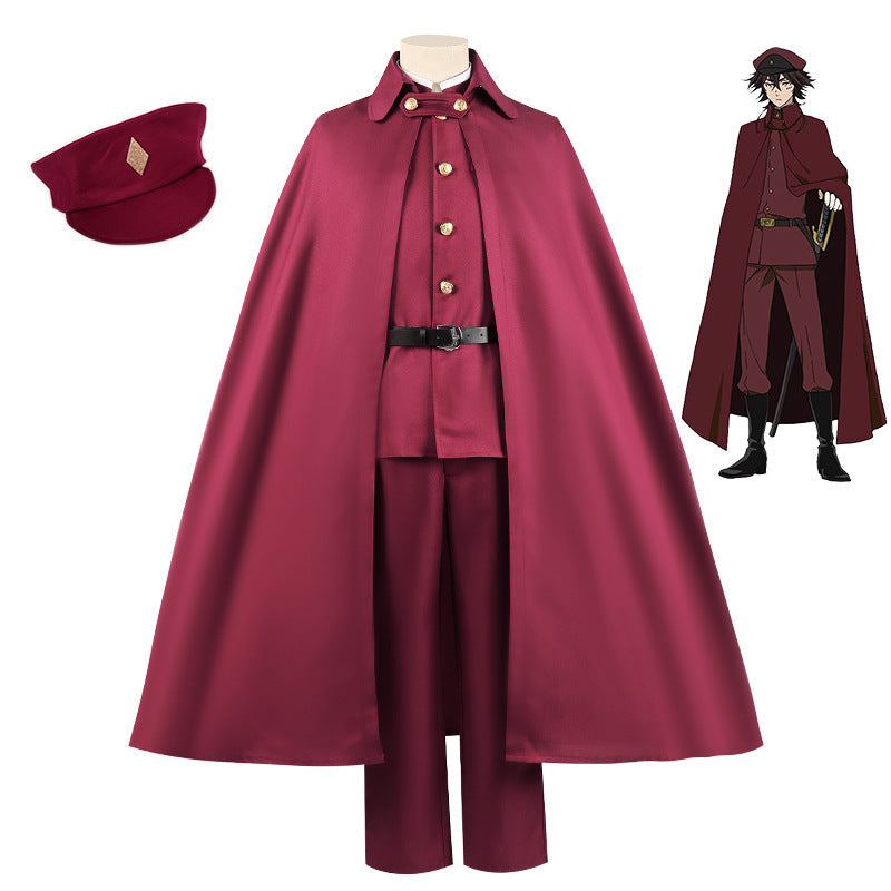 Anime Bungou Stray Dogs Tetcho Suehiro Costume With Hat and Cloak Full Set Uniform Halloween Carnival Outfit