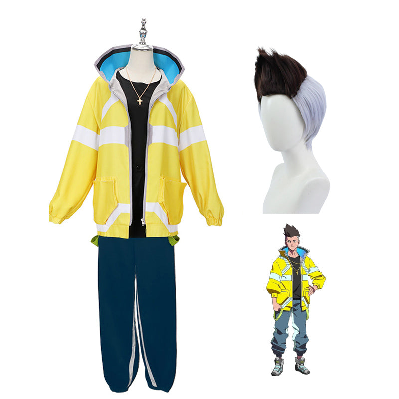 Anime Cyberpunk: Edgerunners David Martinez Costume and Wigs Set Halloween Costume