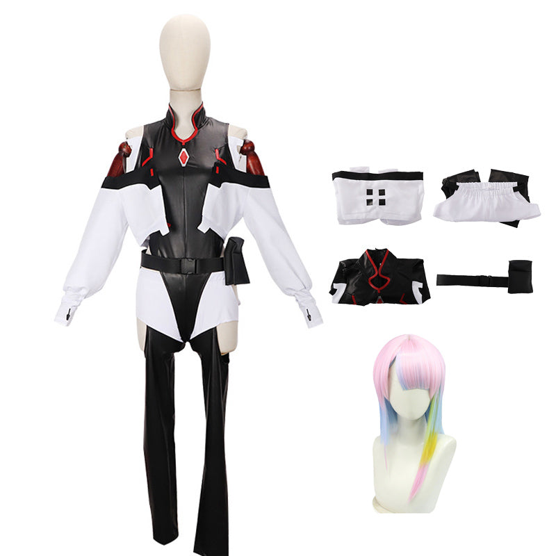 Anime Cyberpunk: Edgerunners Lucyna Kushinada Lucy Costume and Wigs Cosplay Costume Set