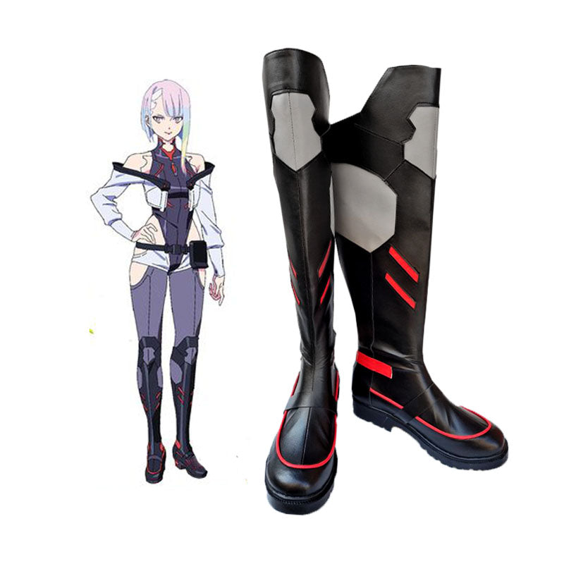 Anime Cyberpunk: Edgerunners Lucyna Kushinada Lucy Whole Set Costume+Wigs+Boots