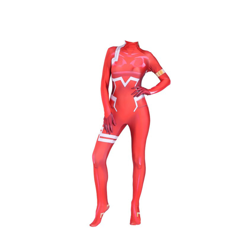 Anime Darling in the Franxx 015 Ichigo/Zero Two 002 Jumpsuit Costume Halloween Cosplay Zentai Outfit