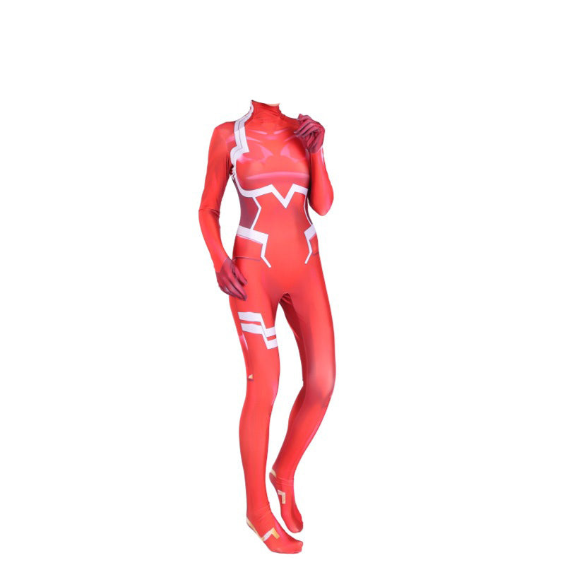 Anime Darling in the Franxx 015 Ichigo/Zero Two 002 Jumpsuit Costume Halloween Cosplay Zentai Outfit
