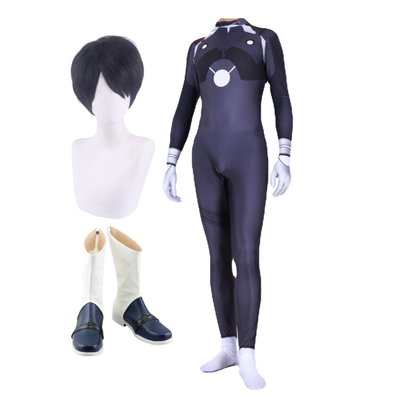 Anime Darling in the Franxx 016 Hiro Zentai Costume Full Set With Wigs and Shoes Halloween Cosplay Outfit Set