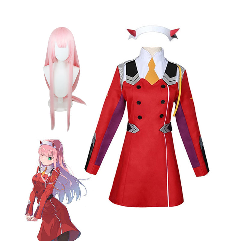 Anime Darling in the Franxx Zero Two 002 Cosplay Red Uniform Costume Outfit Halloween Costume Suit