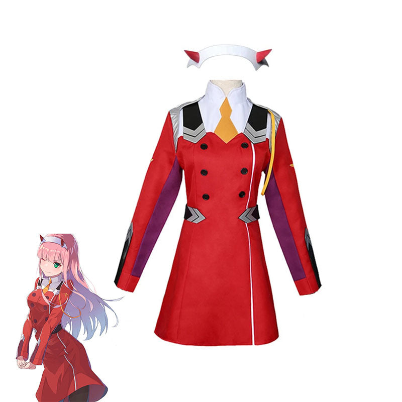 Anime Darling in the Franxx Zero Two 002 Cosplay Red Uniform Costume Outfit Halloween Costume Suit