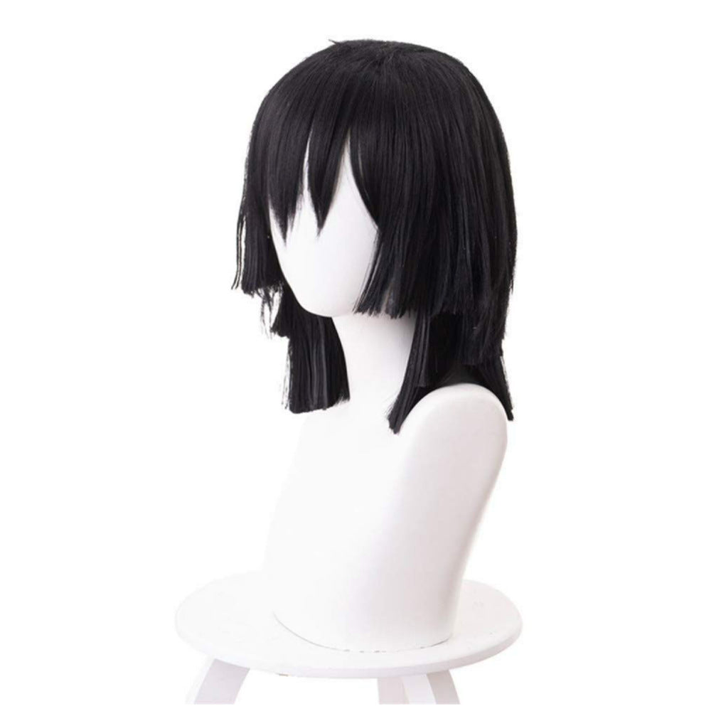 Kids Version Anime Obanai Iguro Full Set Cosplay Costume With Wigs and Shoes Halloween Cosplay