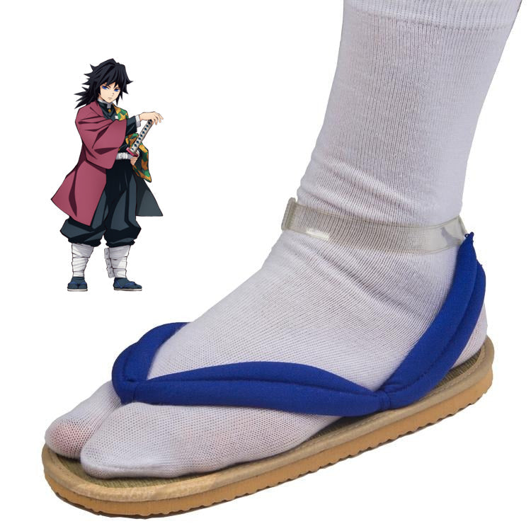 Kids Version Anime Giyu Tomioka Full Set Costume+Wigs+Shoes Halloween Costume Set For Boys Girls