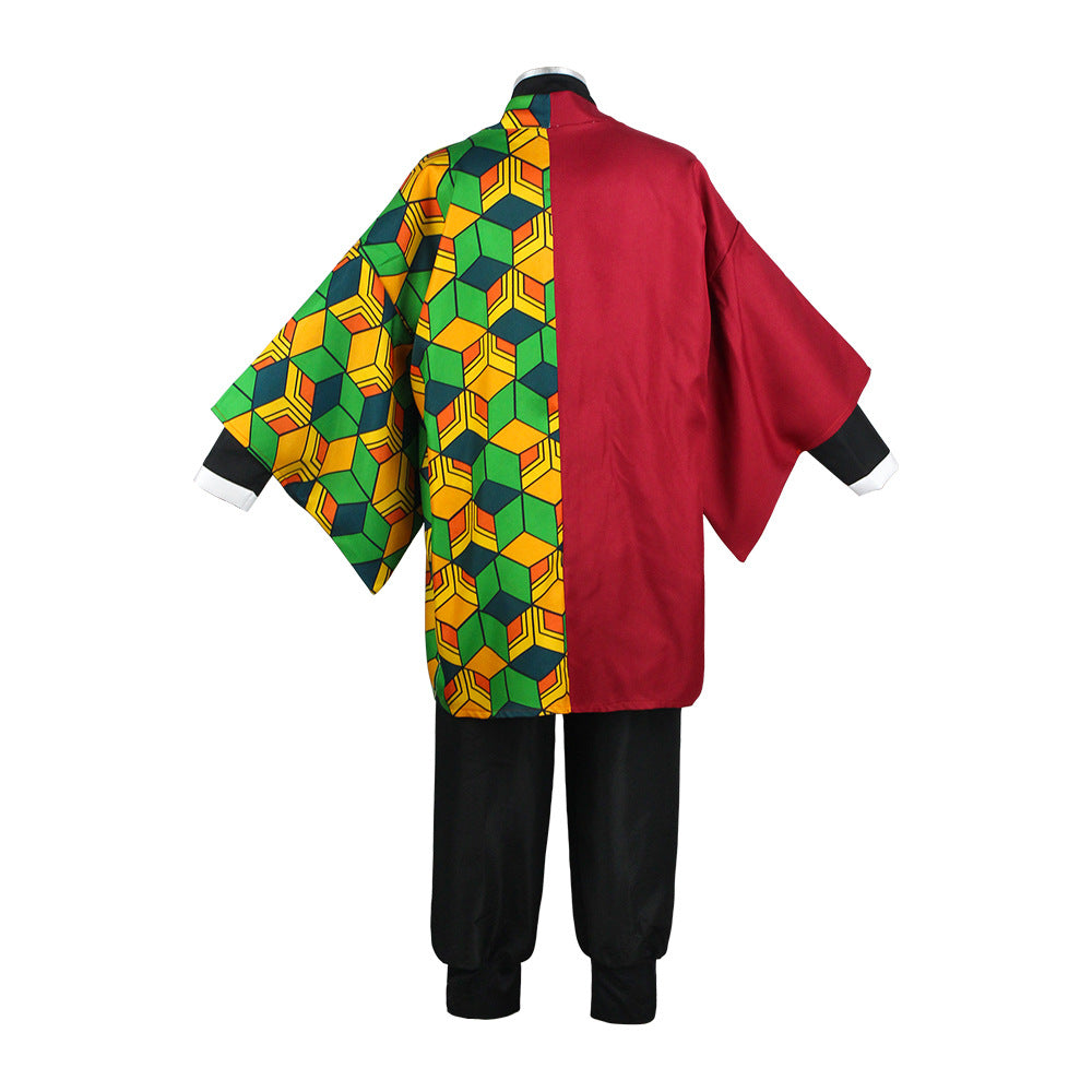 Anime Giyu Tomioka Costume+Wigs+Shoes Whole Set Halloween Carnival Cosplay Costume Outfit Set