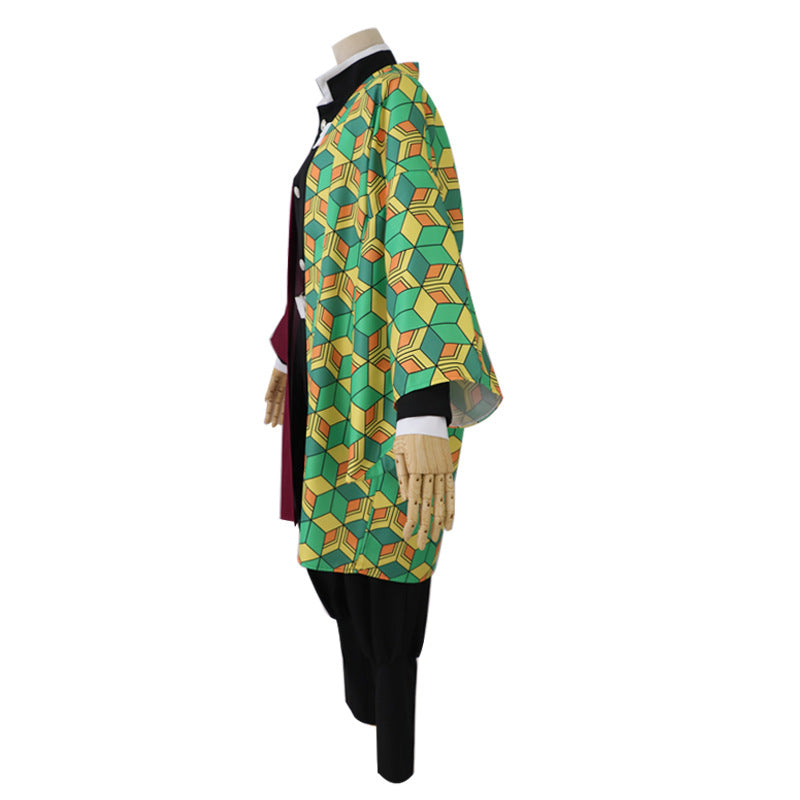 Anime Giyu Tomioka Costume+Wigs+Shoes Whole Set Halloween Carnival Cosplay Costume Outfit Set