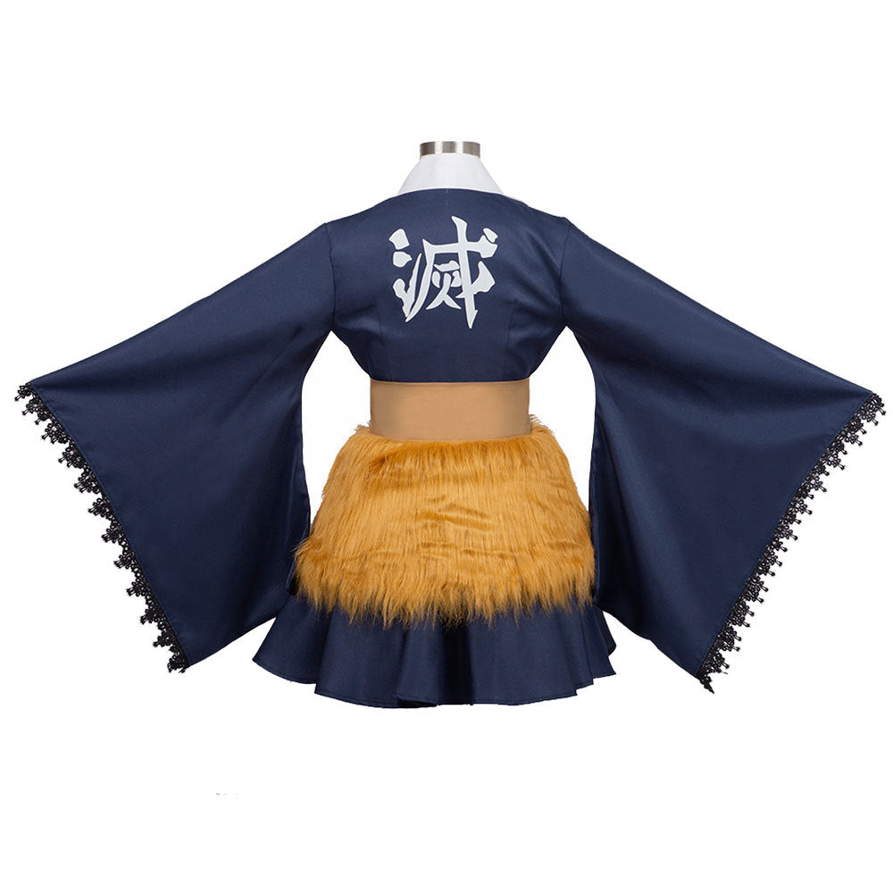Anime Inosuke Hashibira Female Costume Dress Halloween Cosplay Outfit