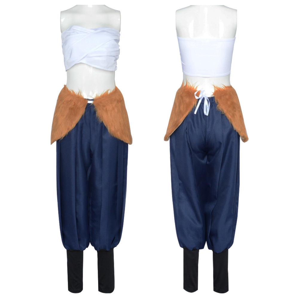 Anime Inosuke Hashibira Female Version Costume+Wigs+Shoe Full Set Halloween Costume Outfit