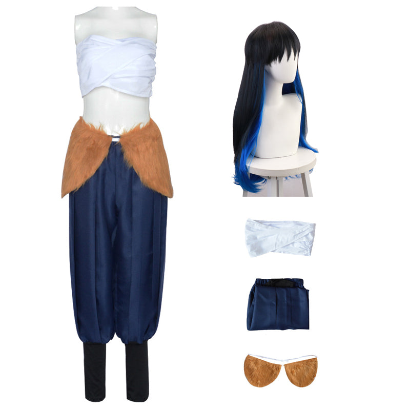 Anime Inosuke Hashibira Female Version Costume Women Girls Cosplay Outfit