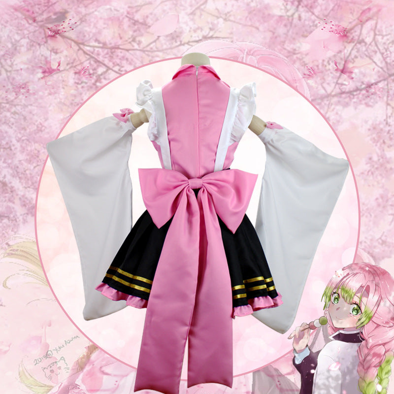 Anime Mitsuri Kanroji Lolita Dress Costume With Wigs Full Set For Women Girls