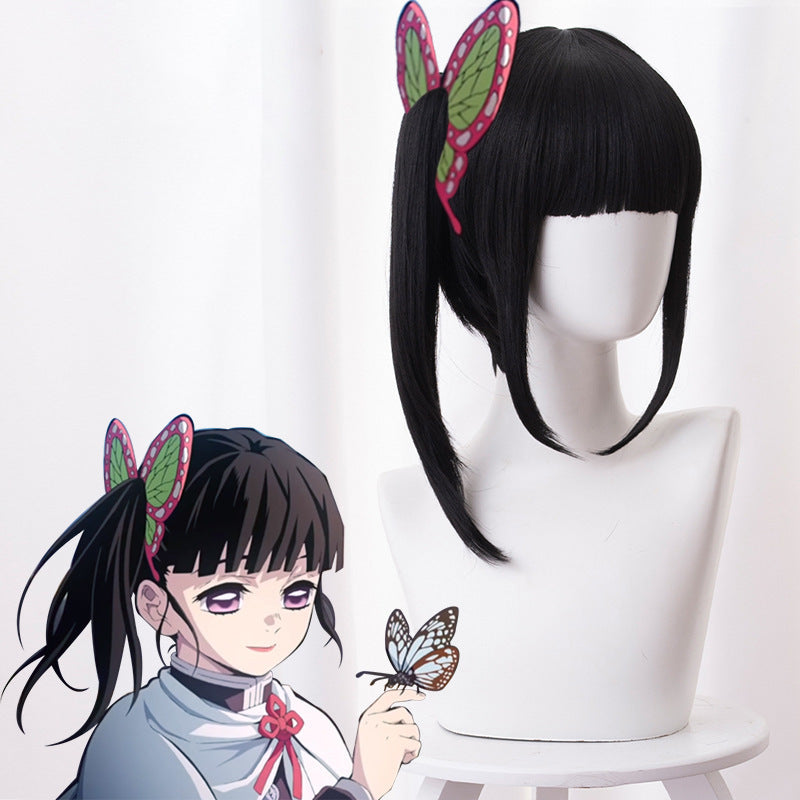 Anime Kanao Tsuyuri Costume Wigs With Butterfly Hairdecor