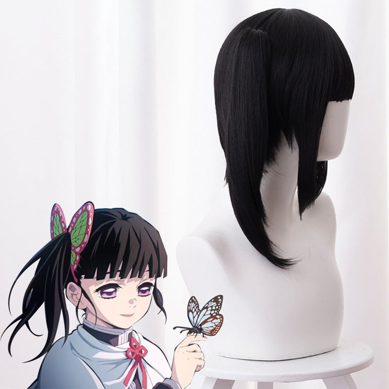Anime Kanao Tsuyuri Costume Wigs With Butterfly Hairdecor