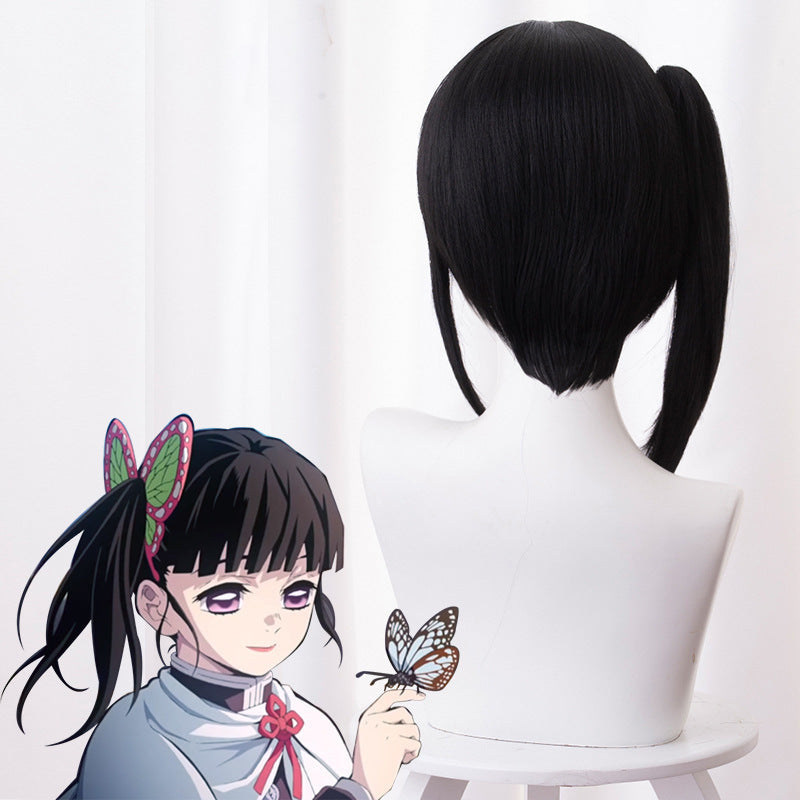 Anime Kanao Tsuyuri Costume Wigs With Butterfly Hairdecor