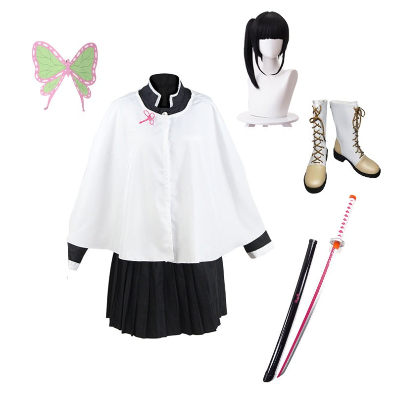 Anime Kanao Tsuyuri Costume+Wigs+Shoes+Weapon Sword Whole Set Cosplay Costume Outfit