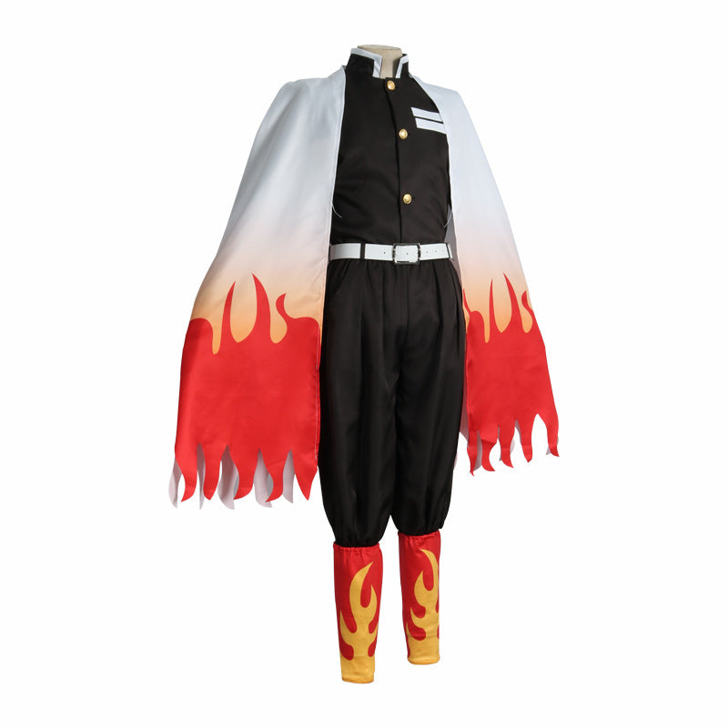Anime Kyojuro Rengoku Costume With Wigs Full Set Halloween Costume Outfit Set