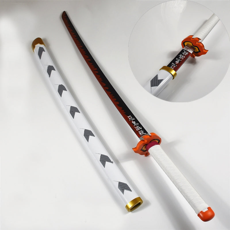 Anime Kyojuro Rengoku Costume Weapon Sword Props Cosplay Accessories