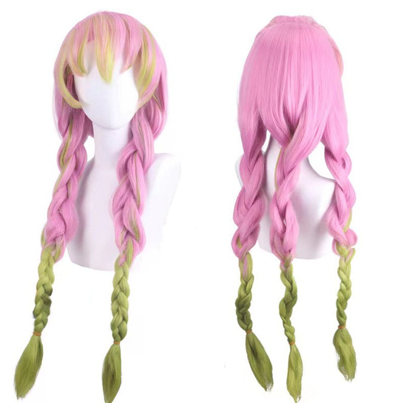 Anime Mitsuri Kanroji Costume Wigs Halloween Cosplay Accessories