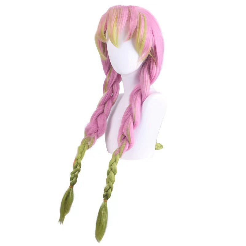 Anime Mitsuri Kanroji Costume Wigs Halloween Cosplay Accessories
