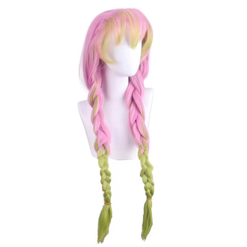 Anime Mitsuri Kanroji Costume Wigs Halloween Cosplay Accessories