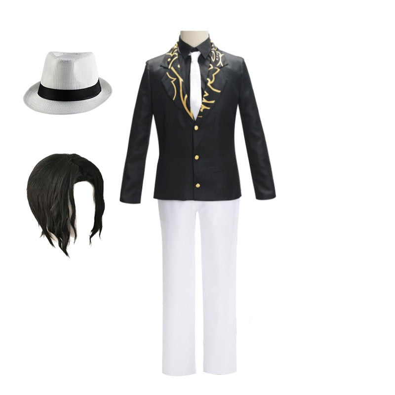 Anime Muzan Kibutsuji Uniform Suit Costume With Hat