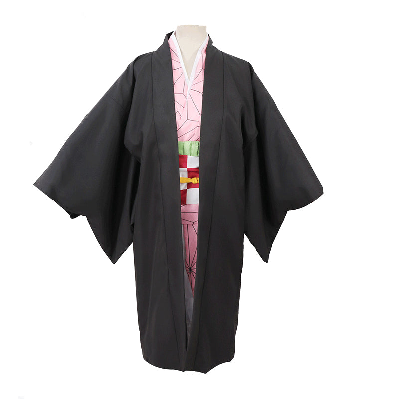 Kids Anime Demon Slayer Kamado Nezuko Cosplay Costume Halloween Costume Full Set