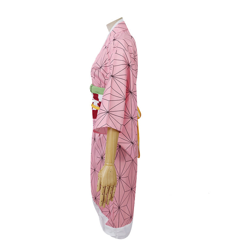 Kids Anime Demon Slayer Kamado Nezuko Cosplay Costume Halloween Costume Full Set