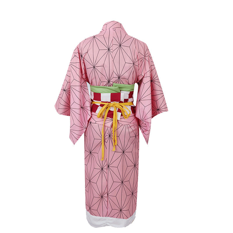 Kids Anime Demon Slayer Kamado Nezuko Cosplay Costume Halloween Costume Full Set
