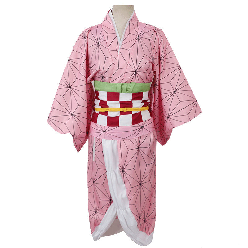 Kids Anime Demon Slayer Kamado Nezuko Cosplay Costume Halloween Costume Full Set