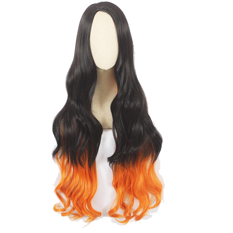 Anime Nezuko Kamado Cosplay Kimono With Wigs and Shoes Full Set Halloween Costume