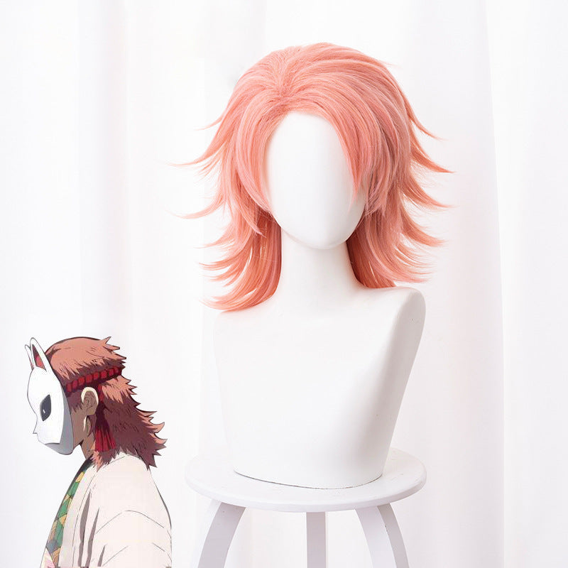 Anime Sabito Cosplay Wigs Pink Wigs Accessories