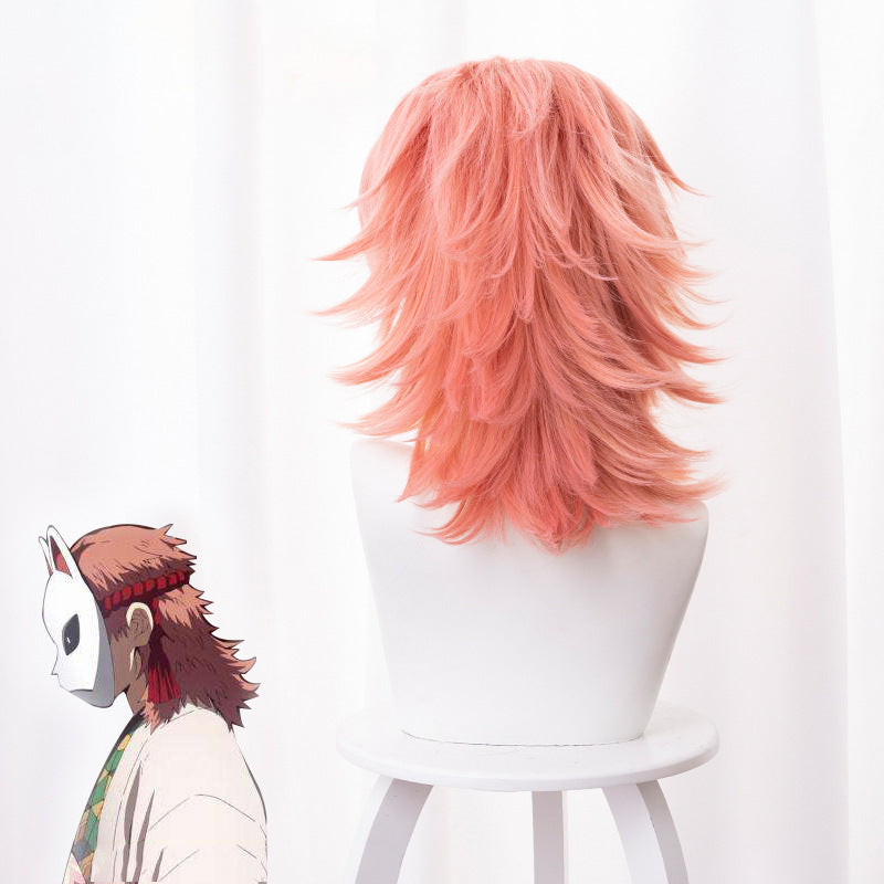 Anime Sabito Cosplay Wigs Pink Wigs Accessories