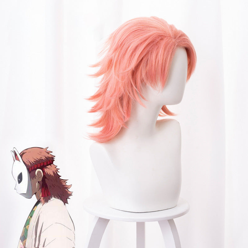 Anime Sabito Cosplay Wigs Pink Wigs Accessories