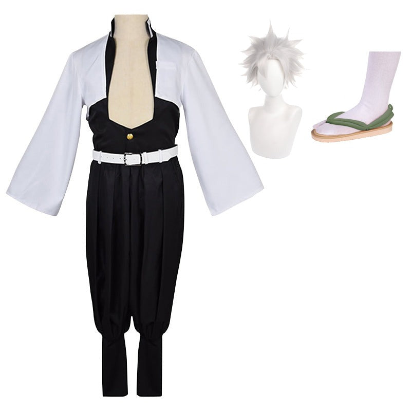 Anime Sanemi Shinazugawa Costume+Wigs +Shoes Full Set Costume
