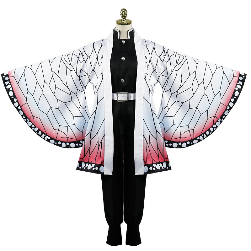 Anime Shinobu Kocho Cosplay Costume+Wigs+Shoes+Butterfly Hairdecor Full Set Halloween Carnival Costume