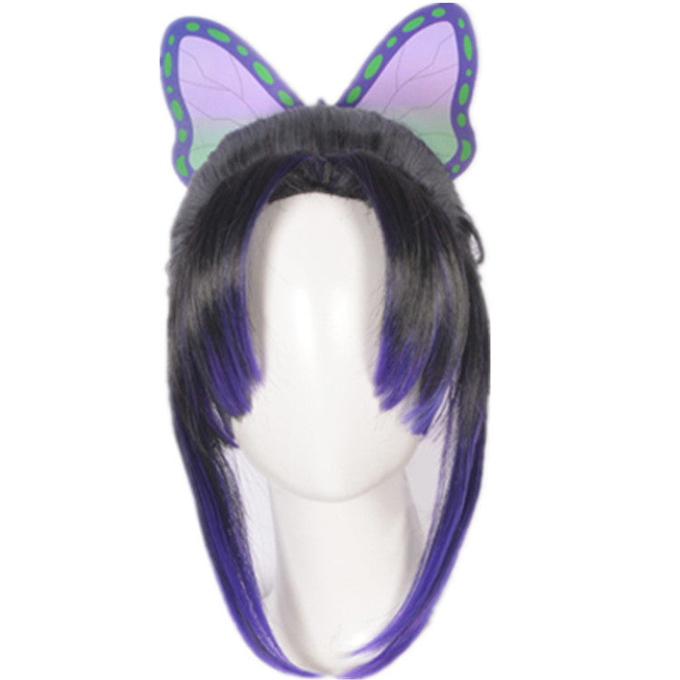 Anime Shinobu Kocho Cosplay Costume+Wigs+Shoes+Butterfly Hairdecor Full Set Halloween Carnival Costume
