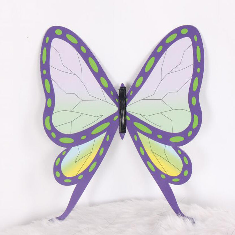 Shinobu Kocho Cosplay Wigs With Butterfly Hairdecor Costume Accessories