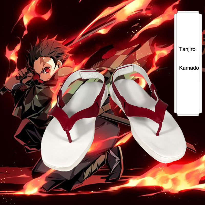 Anime Tanjiro Kamado Cosplay PU Leather Shoes Costume Accessories