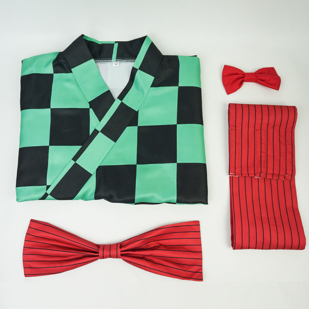 Anime Tanjiro Kamado Kimono Dress Costume Female Cosplay Costume